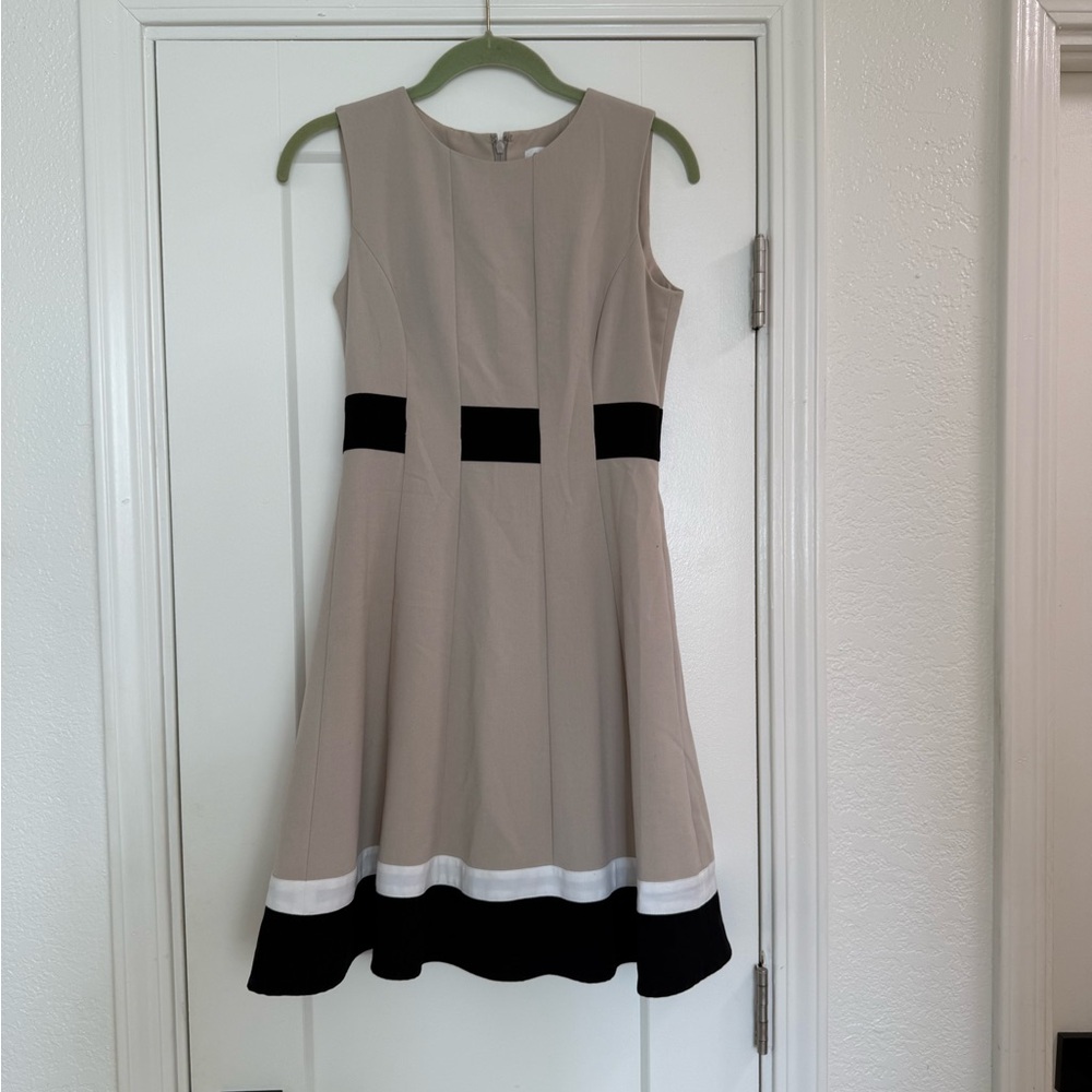 Calvin Klein Beige and Black Dress